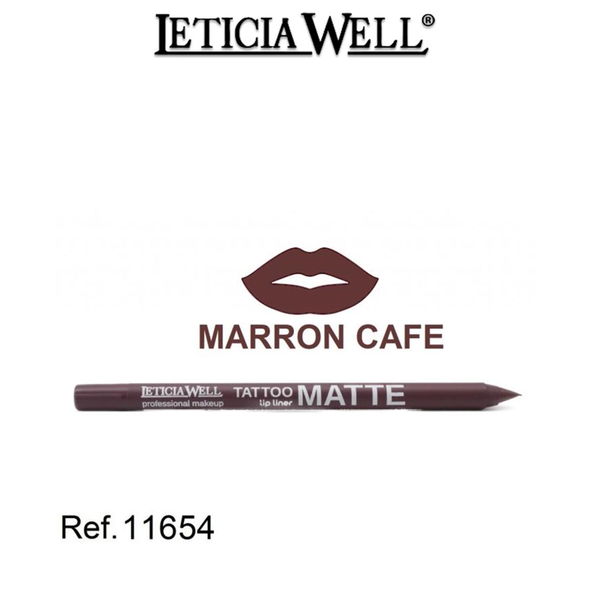 Leticia Well Matita Labbra Tattoo Lip Liner Matte ( 654 Brown Cafe )