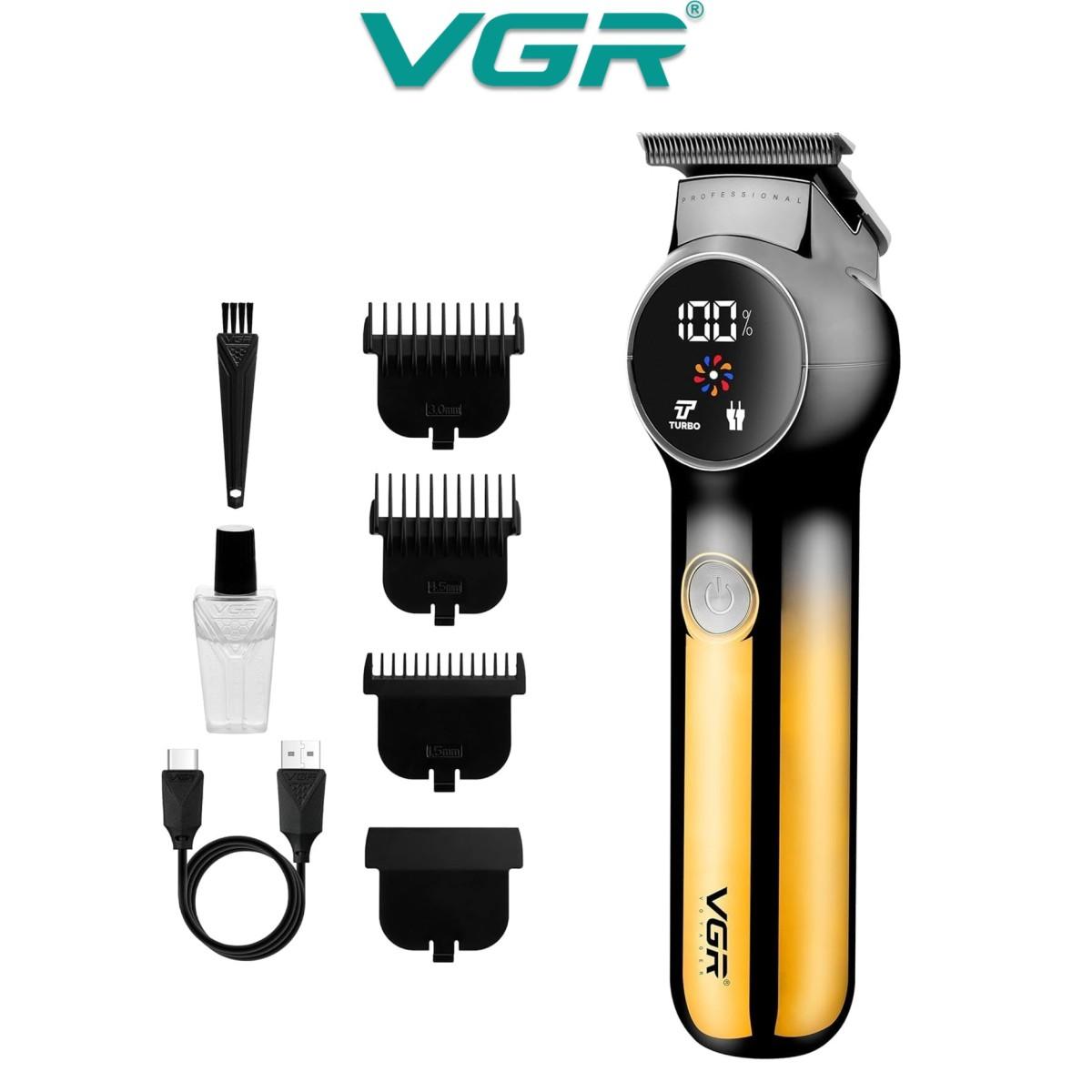 VGR Tosatrice Barba Ricaricabile senza fili Digitale doppio Motore