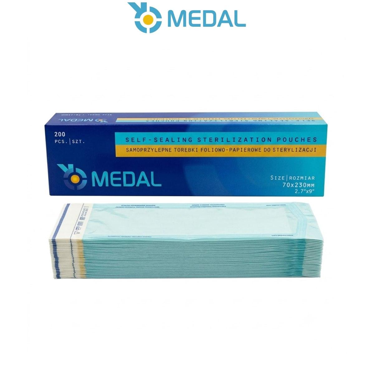 Medal Buste Autosigillanti Monouso cm 7 x 23 ( Box 200 pz )