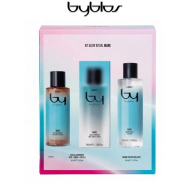 Byblos Mare Kit con olio illuminante viso-corpo-capelli 100 ml + bagno doccia 200 ml Donna
