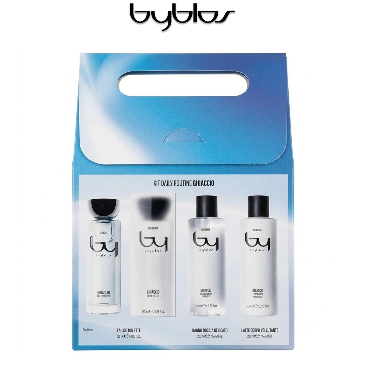 Byblos Ghiaccio kit con Edt 120 ml + bagno doccia 200 ml + latte corpo 200 ml Donna